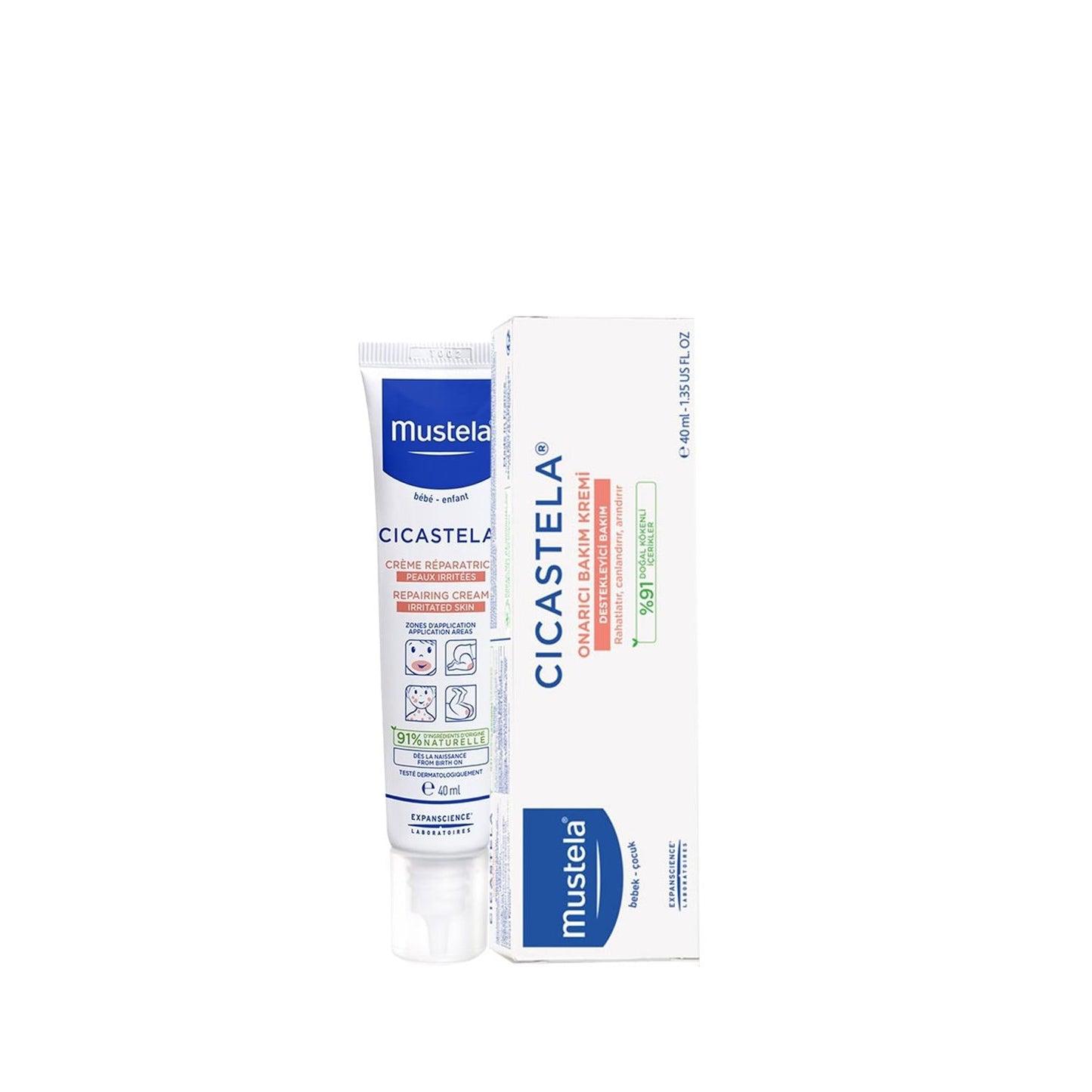 Mustela Cicastela Reparative Care Cream for Baby & Sensitive Skin - Gentle, Effective Skincare - 40ml