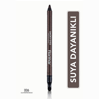 Flormar Smoky Eyes Bronze Eyeliner Pencil: Waterproof, Smudge-Proof, Long Lasting, & Highly Pigmented for Effortless Smoky Eyes
