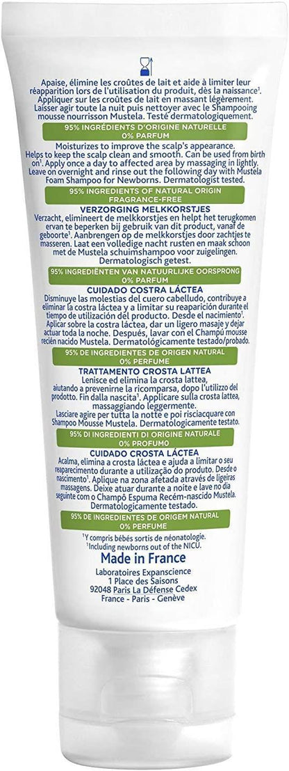 Mustela Cradle Cap Cream 40ml - Natural, Vegan, Dermatologically Tested Baby Hair Care Solution