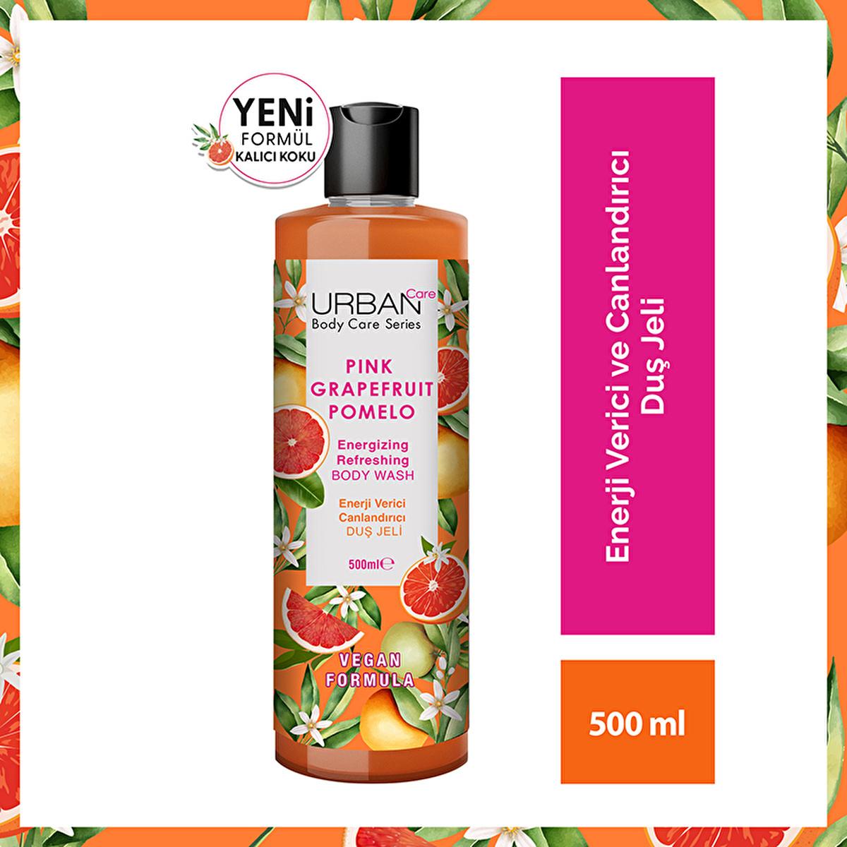 Urban Care Vegan Shower Gel - Grapefruit & Pomelo Scent, Moisturizing Body Wash for Dry Skin, Natural Personal Care, 16.91 fl oz