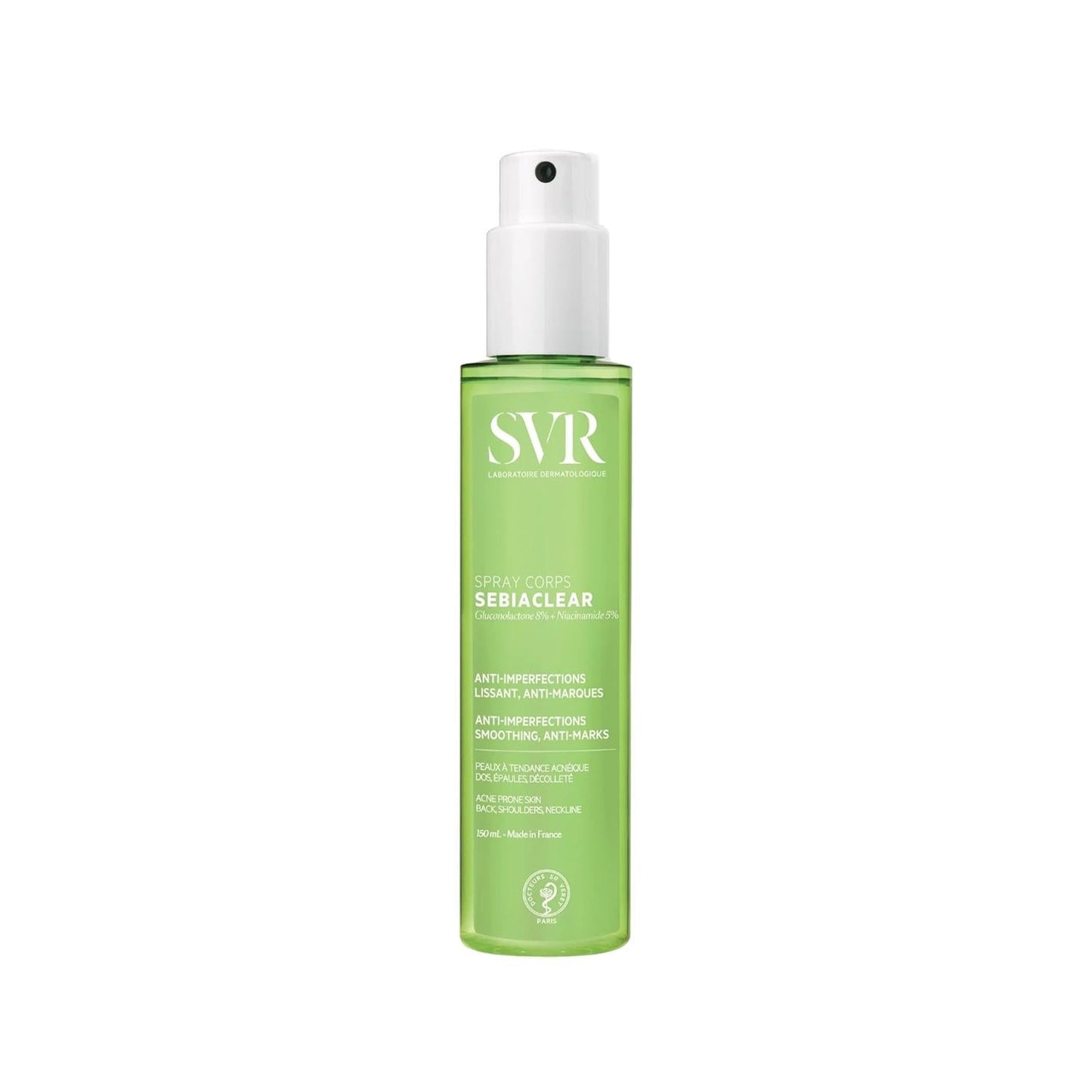 SVR Sebiaclear Acne Reduction Spray for Body - Dermatologically Tested, 150ml - Reduces Body Acne, Easy Application