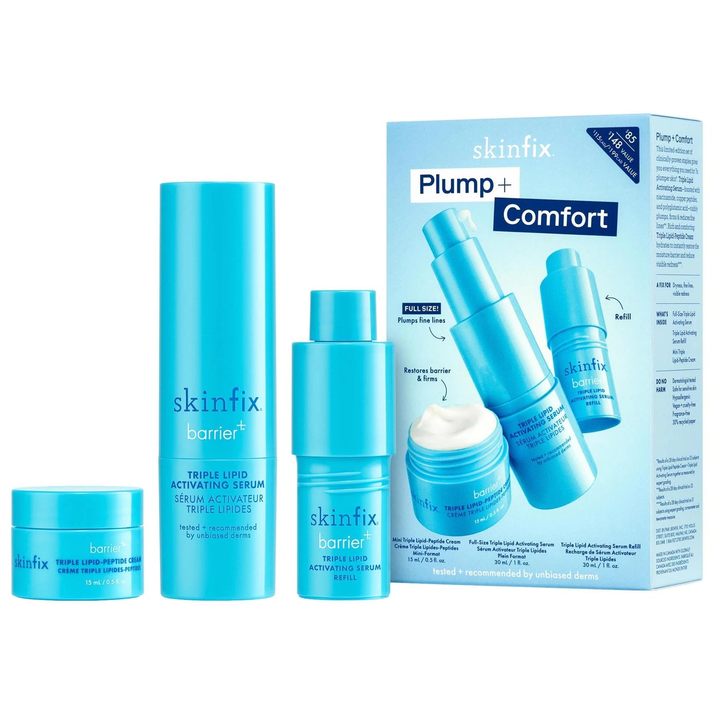 Plump + Comfort: Vegan Anti-Aging Skincare Set | Firms, Hydrates & Soothes Redness with Ceramides, Peptides, & Hyaluronic Acid