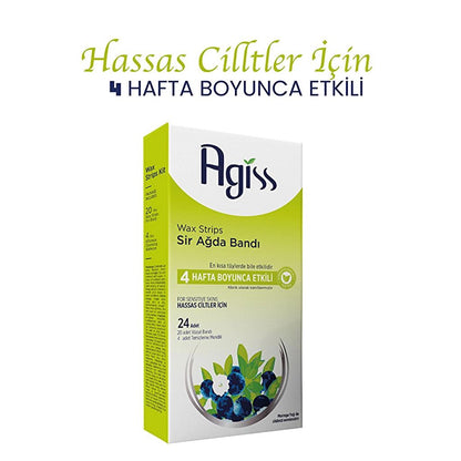 Agiss Sensitive Skin Wax Strips for Legs & Body, 24-Pack