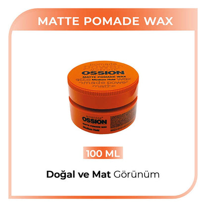 Morfose Ossion Matte Pomade Wax for Natural Hair Styling - 3.38 fl oz, Water-Based, Medium Hold, Residue-Free