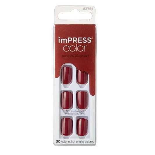 Impress Color Espresso Yourself: Short Adhesive False Nails for a Quick, Easy Manicure & Salon Shine