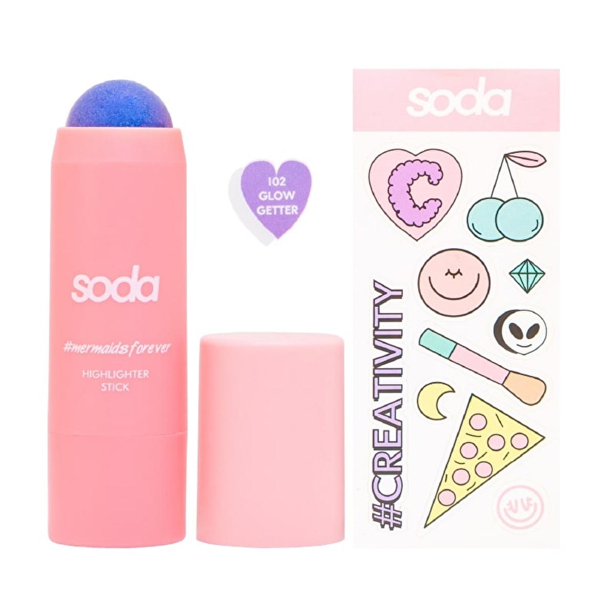 Soda Glow Getter Highlighter Stick - Long-Lasting Cream Highlighter for Radiant Glow