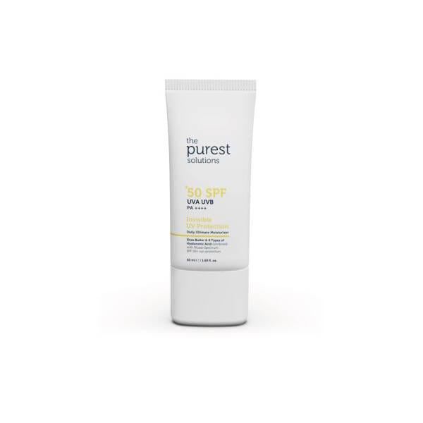 The Purest Solutions SPF50+ Invisible Sunscreen - Daily UV Protection, Moisturizing Hyaluronic Acid Formula, Non-Greasy, Broad Spectrum - 1.69 fl oz