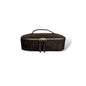 Marie Claire Regina Brown Makeup Bag - Stylish Cosmetic Organizer for Women, Travel-Friendly, Faux Leather, Compartmentalized Design - 9.84" x 3.54" x 5.91"