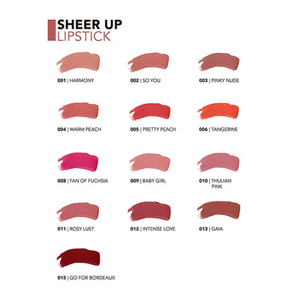 Flormar Sheer Up: Hydrating & Semi-Transparent Lipstick for Natural, Glossy Lips | Moisturizing, Lightweight Formula in Go For Bordeaux
