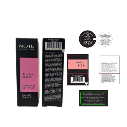 Note Mattever Lipstick 03 Long-Wearing Matte Finish
