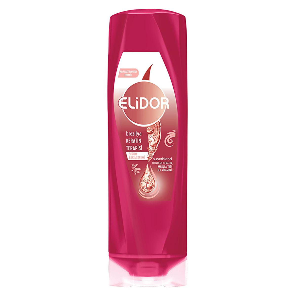 Elidor Brazilian Keratin Therapy Hair Serum - Nourishes, Smooths, and Adds Shine to Hair - 11.83 fl oz