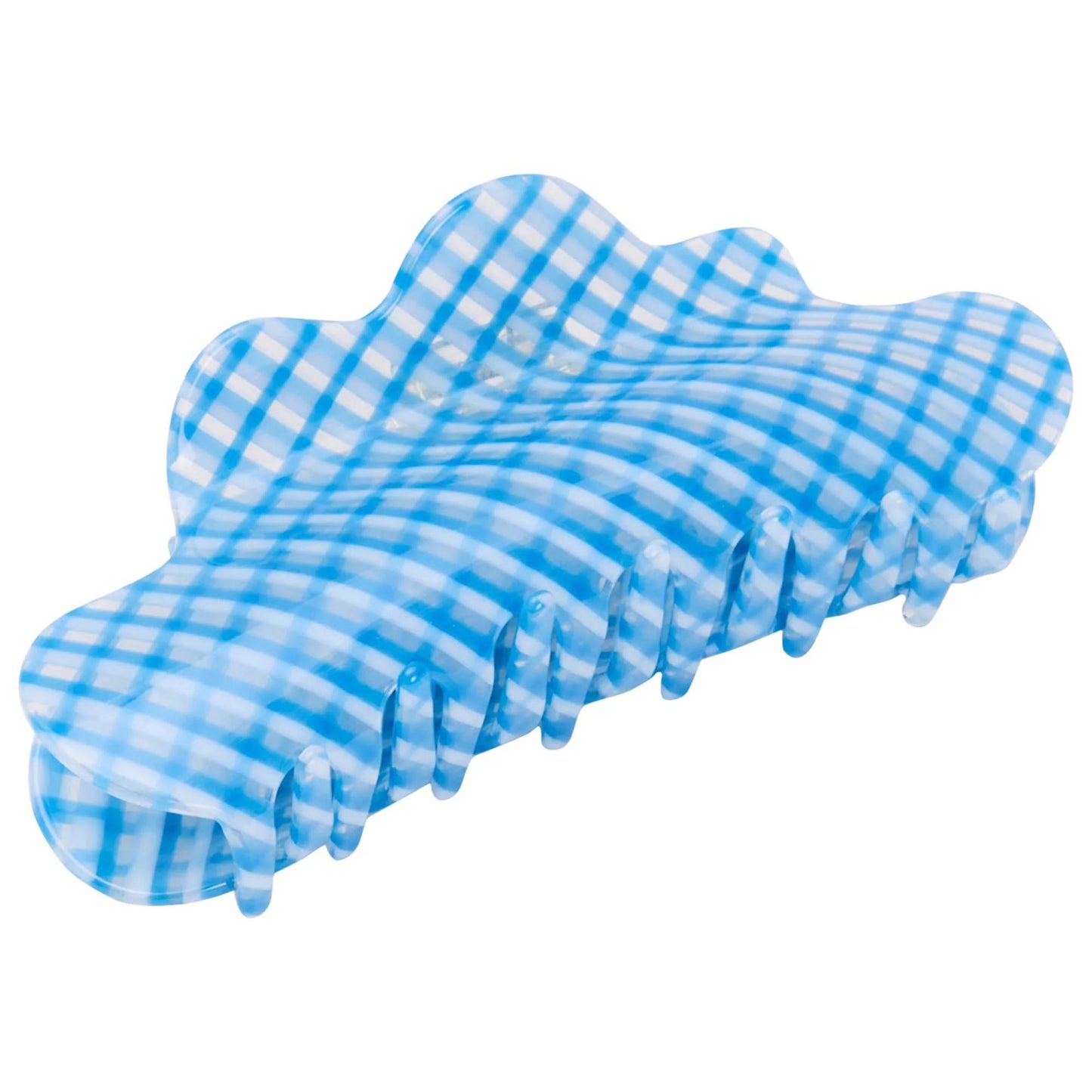 Nimbus Large Blue Lattice Hair Claw Clip - Secure Hold for Fine to Thick Hair, Sustainable Acetate - Stylish & Durable