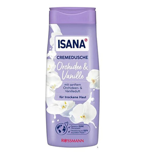 Isana Moisturizing Shower Gel for Dry Skin - Vegan, pH-Balanced, Dermatologically Approved
