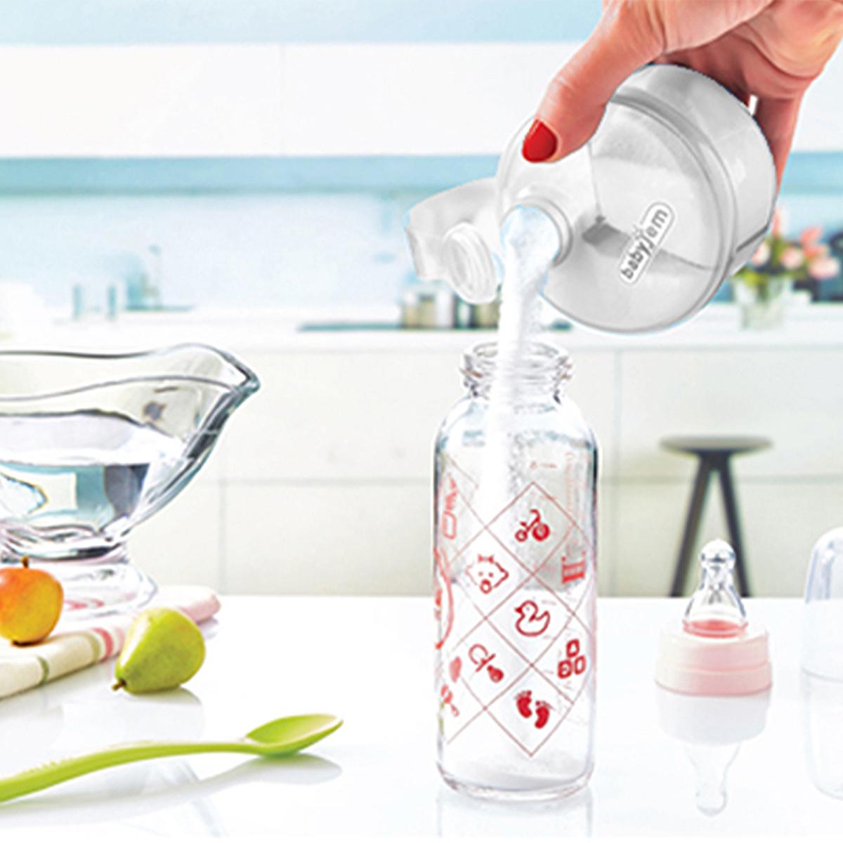 Babyjem Portable Baby Formula Container - 3 Compartment Travel-Friendly Storage for Baby Formula Powder