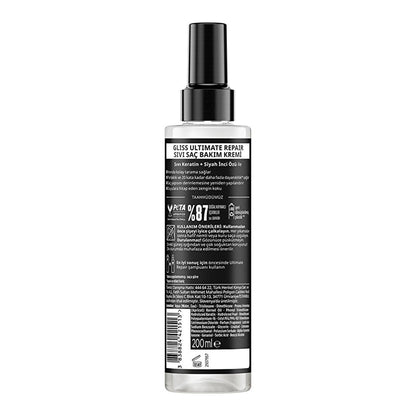 Gliss Ultimate Repair: Keratin Hair Repair Treatment & Heat Protectant Spray for Damaged, Dry Hair - Detangler & Split End Repair