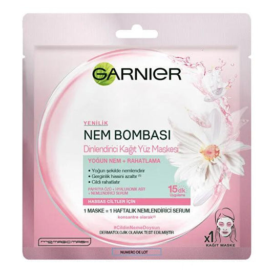 Garnier Moisturizing Face Mask with Chamomile Extract - Soothing Hydration for Sensitive Skin