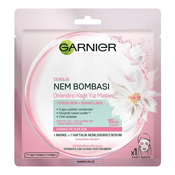 Garnier Moisturizing Face Mask with Pomegranate Extract & Hyaluronic Acid for Normal to Dry Skin - Intensive Hydration & Radiant Skin
