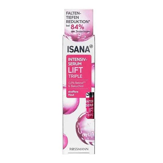 Isana Retinol Serum: Anti-Aging Facial Serum with Bakuchiol for Wrinkle Reduction, Skin Rejuvenation, Silky Smooth Feel, Vegan & Dermatologically Tested