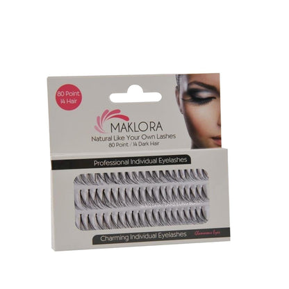 Maklora Natural 80-Piece Individual Lashes Medium - Individual False Lashes for Enhanced Eye Makeup