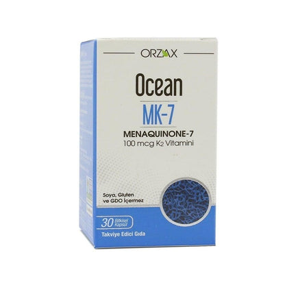 Ocean Vitamin K2 Supplement, Menaquinone-7 100 mcg - Bone & Cardiovascular Health Support, 30 Capsules