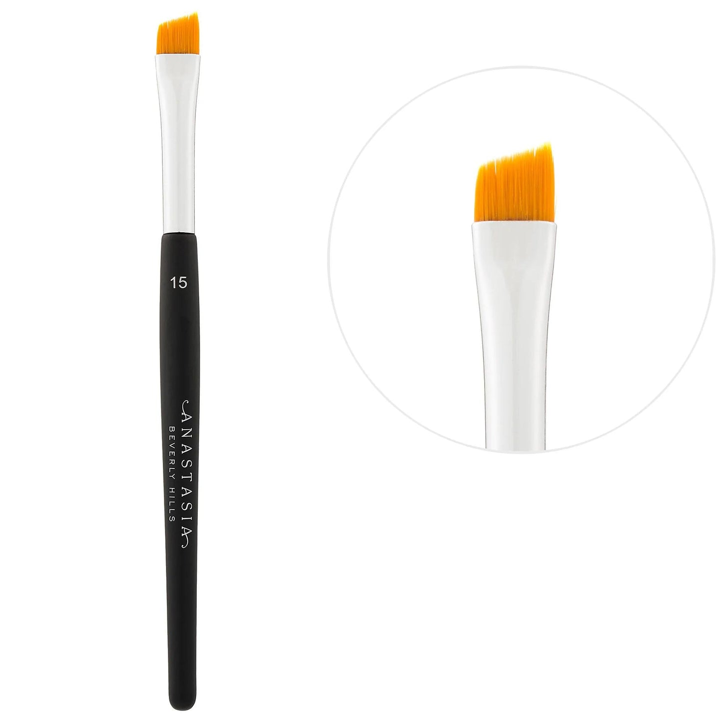 Angled Cut Brow Brush - Precision Sable Eyebrow Grooming Tool with Multi-Lacquered Wooden Handle