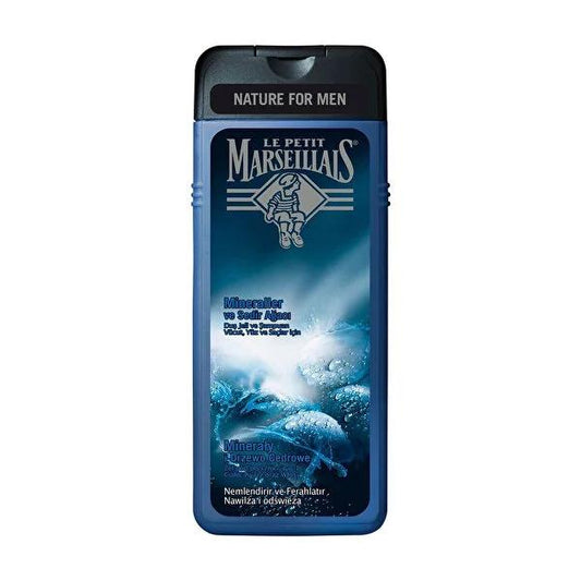 Le Petit Marseillais Cedarwood Shower Gel: 3-in-1 Body, Face & Hair Wash for Refreshing Hydration - Experience the Mineral Energy.
