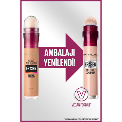 Maybelline Instant Anti Age Eraser Concealer - High Coverage, Anti-Aging Makeup with Goji Berry
