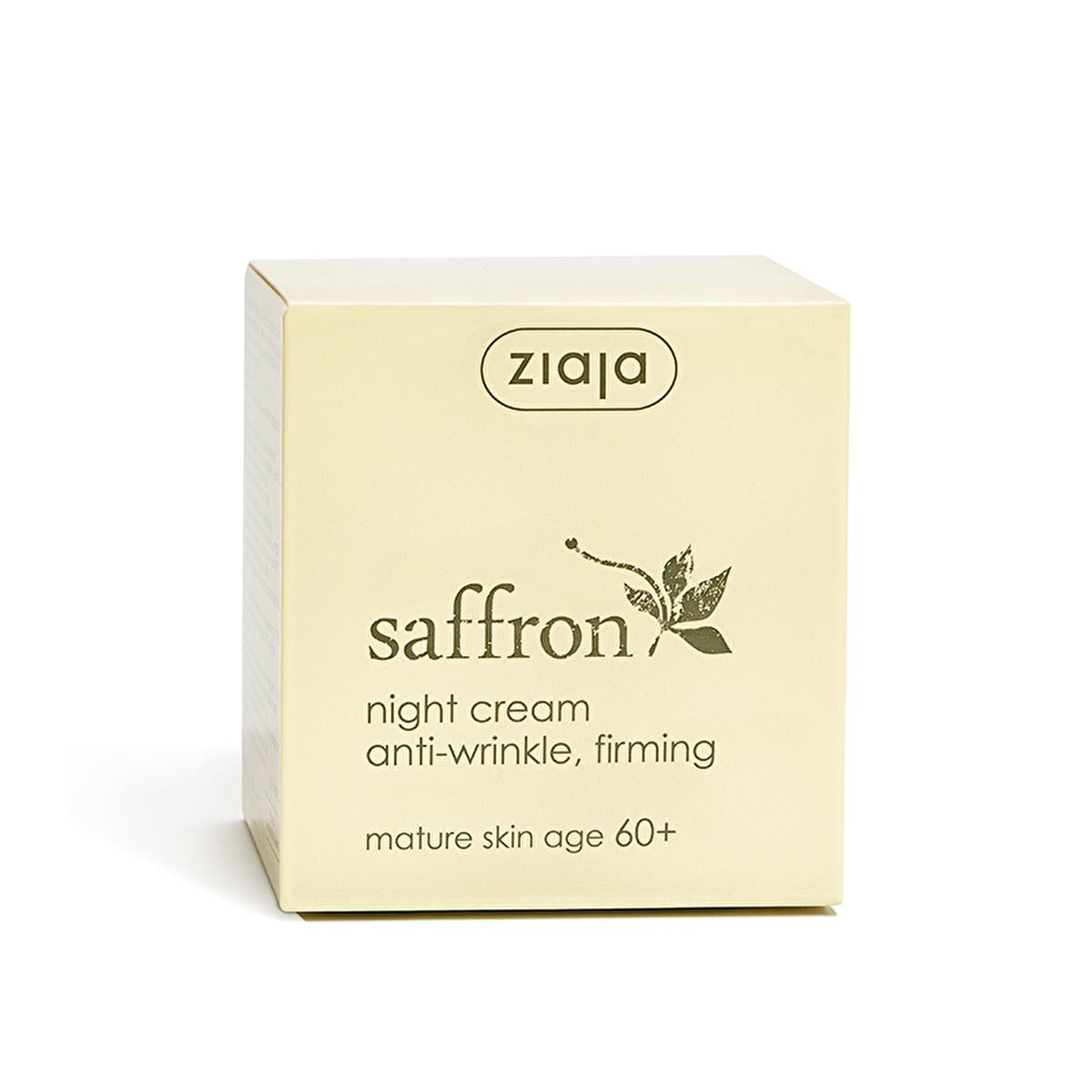 Ziaja Safran: Anti-Wrinkle Night Cream 60+ - Firming, Vegan, Collagen & Hyaluronic Acid - Reduce Wrinkles & Restore Youthful Skin