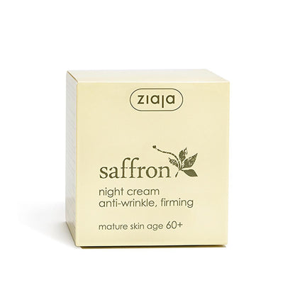 Ziaja Safran: Anti-Wrinkle Night Cream 60+ - Firming, Vegan, Collagen & Hyaluronic Acid - Reduce Wrinkles & Restore Youthful Skin