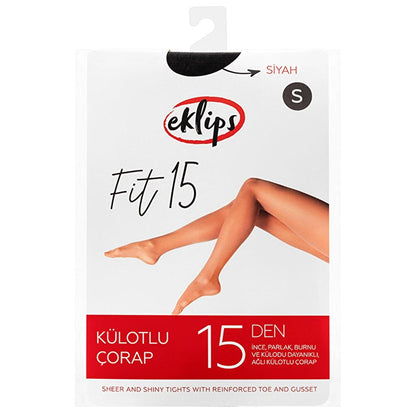 Eklips Black Pantyhose Classic Sheer Tights Size S