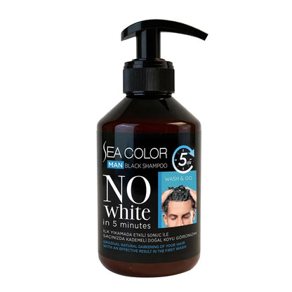 Sea Color Men's Black Shampoo for Gray Coverage 250 ml