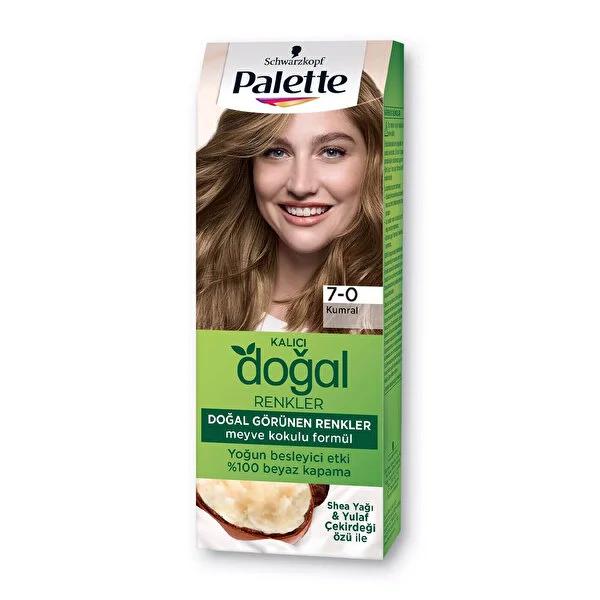 Palette Natural Colors 7-0 Auburn Hair Dye: Permanent, Argan Oil Infused, Natural-Looking Color, Kumral Shade, Easy At-Home Hair Color