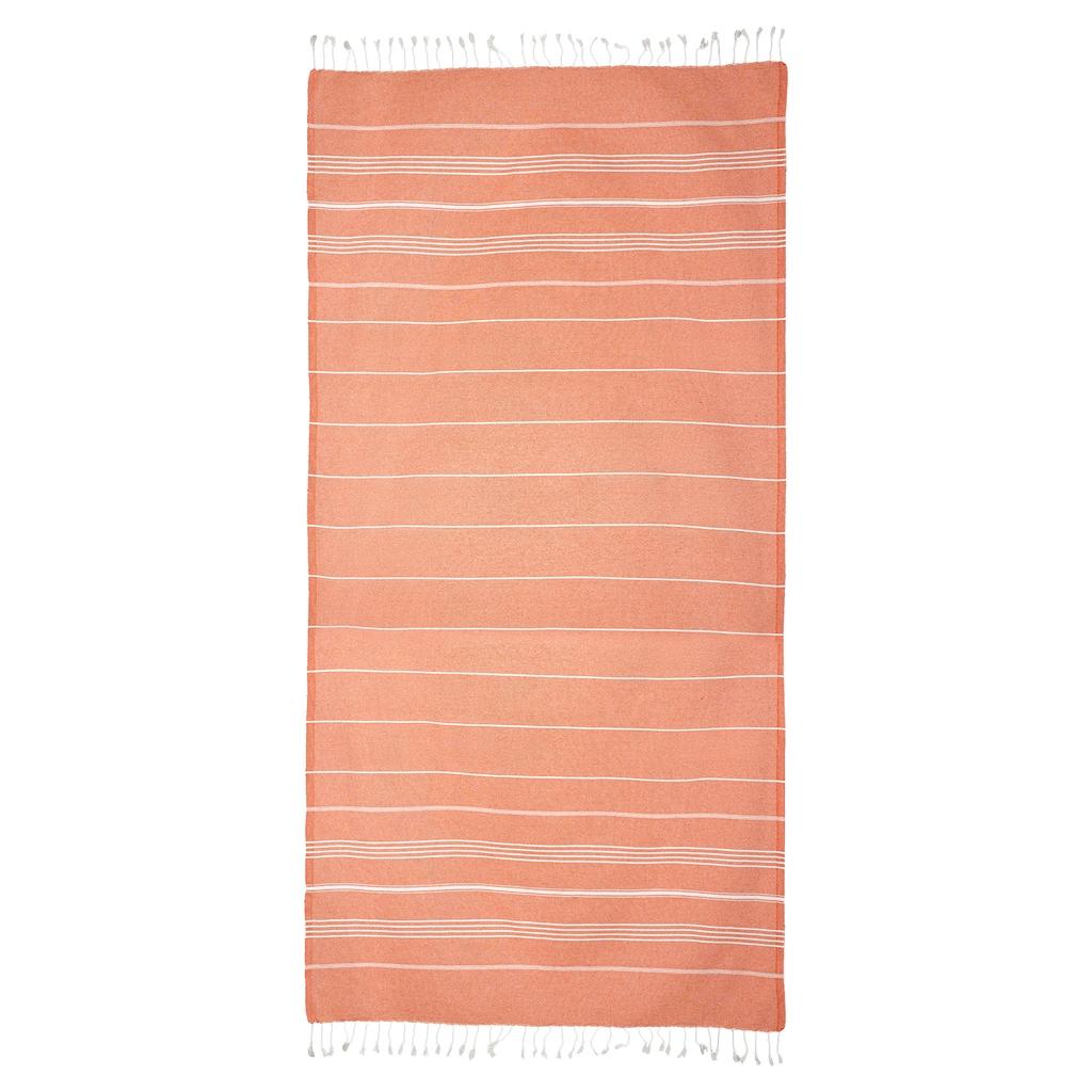 Eklips Orange Striped Peshtamal Turkish Towel