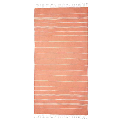 Eklips Orange Striped Peshtamal Turkish Towel
