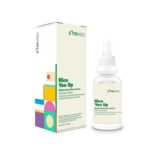 She Vec Rice You Up Facial Serum 30ml - Skin Brightening, Deep Hydration, Tone Balancing, Repair & Soothing for Glowing Skin