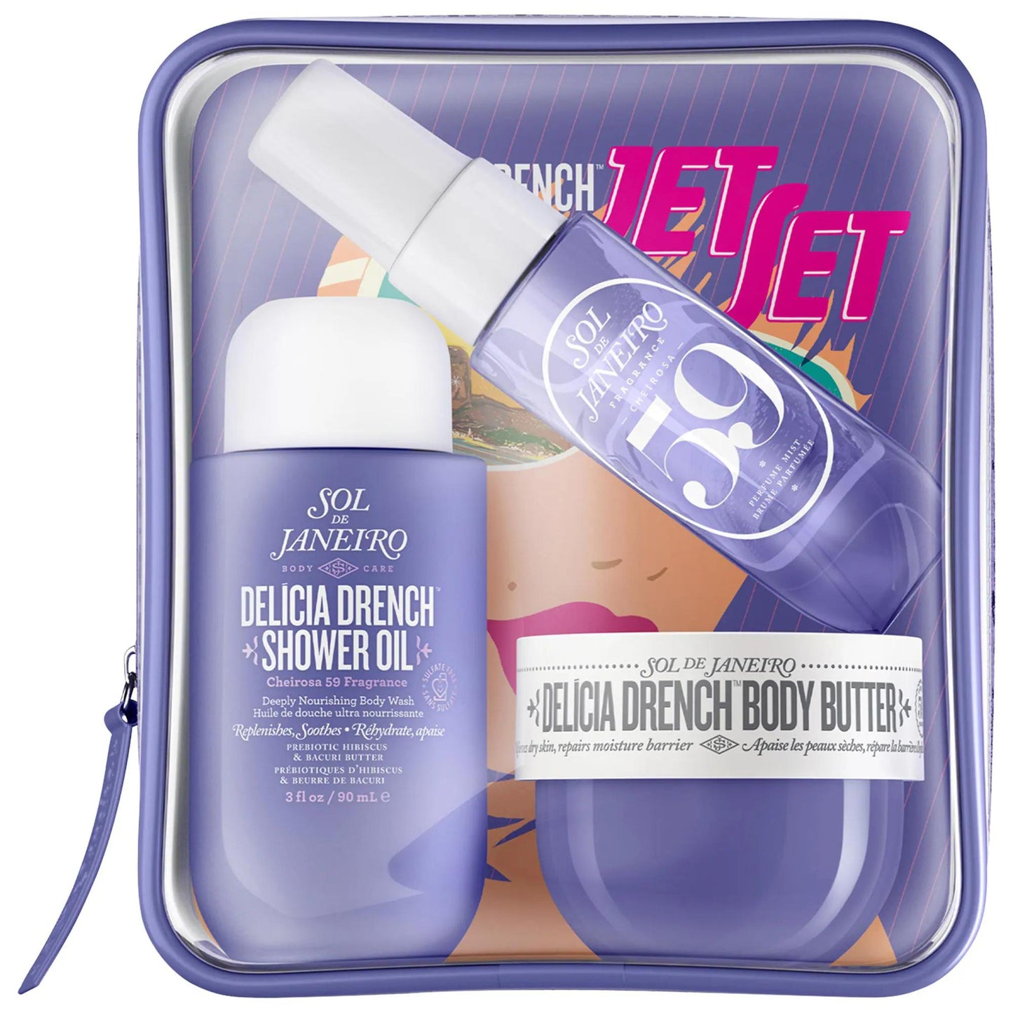 Delícia Drench Jet Set - Intensely Moisturizing Skincare Routine for Dry Skin - Vegan, Cruelty-Free