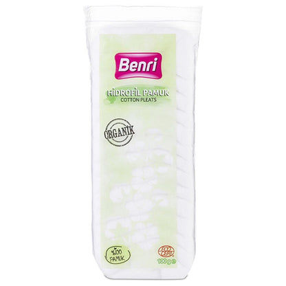 Benri Organic Hydrophilic Cotton Pads 100g