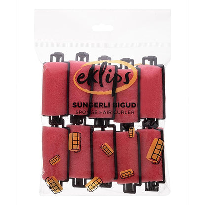 Eklips Sponge Hair Rollers for Heatless Curls, 10-Pack