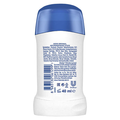 Dove Antiperspirant Deodorant Stick for Women - 48 Hour Protection, Moisturizing & Alcohol-Free - Original Scent