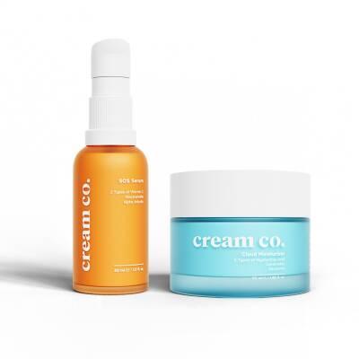 Cream Co. Skincare Set - Hydrating Serum and Moisturizer for Sensitive Skin, Vegan Skincare Products