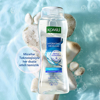 Komili Hydrating Micellar Shower Gel for Sensitive Skin - Gentle Cleansing & Moisturizing - 16.91 fl oz