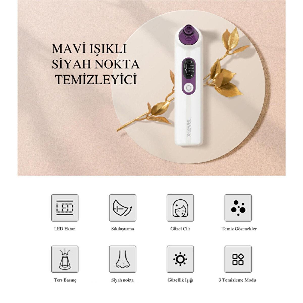 X-Level Facial Cleansing and Massaging Device - Waterproof, Rechargeable, and Adjustable Intensity for Advanced Skincare - X-Shinyachne Mavi I_õklõ Siyah Nokta Temizleyici XPC3001