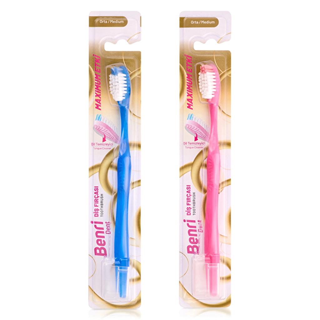 Benri Dent Thin Bristle Toothbrush for Deep Cleaning 1 Count