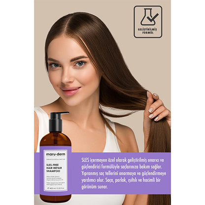 Maruderm Sulfate-Free Shampoo with Argan Oil & Coconut Oil for Damaged Hair - 13.53 fl oz