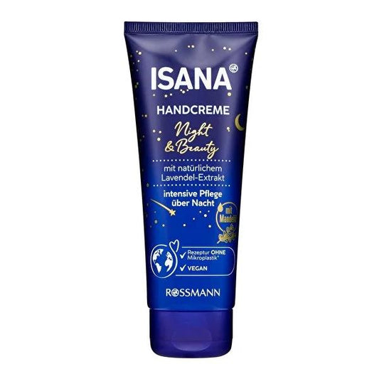 Isana Night & Beauty Hand Cream 100ml - Intensive Moisturizing Hand Care for Dry Skin, Dermatologically Tested, Microplastic-Free