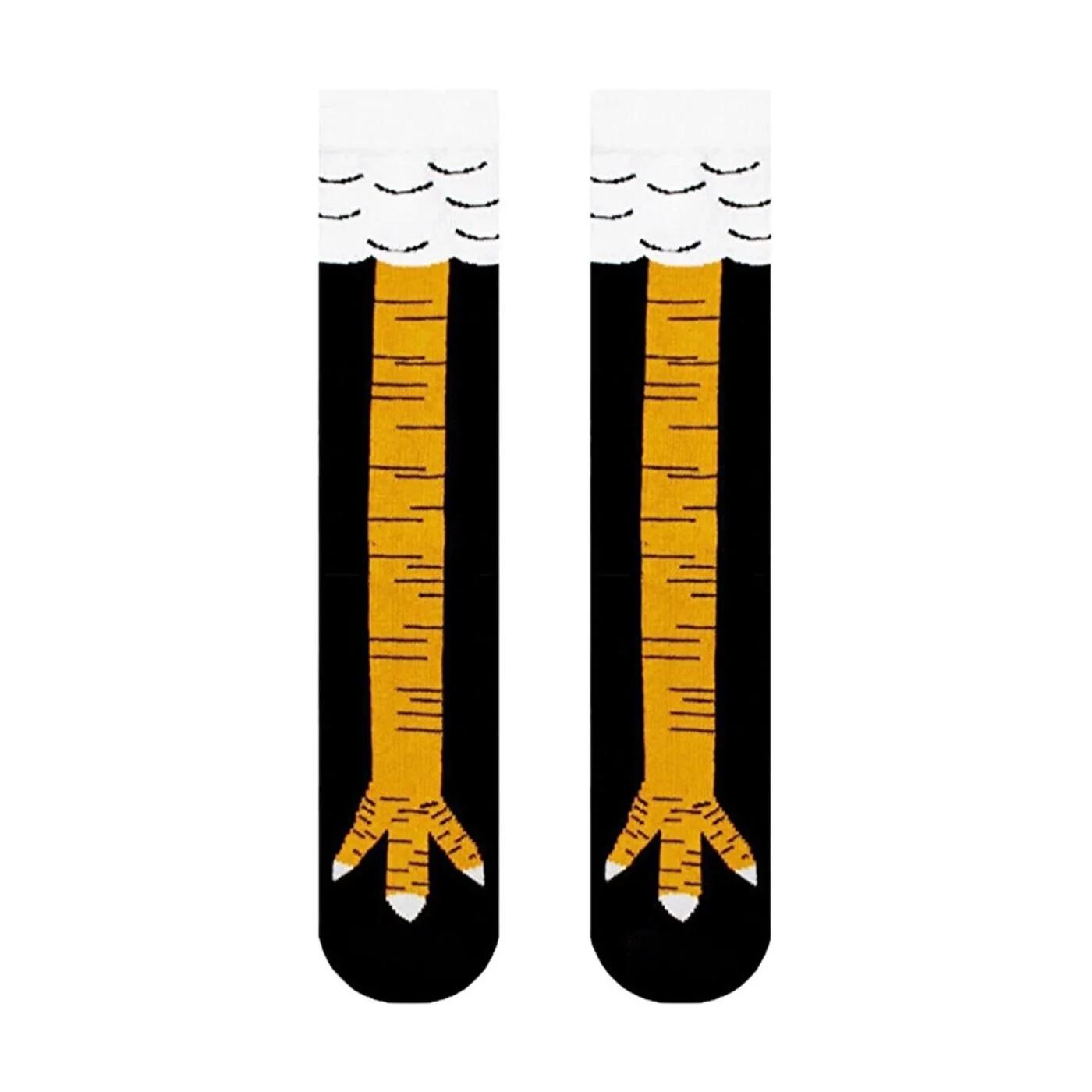 Carnaval Chicken Leg Crew Socks Novelty Graphic Knit 1 Pair