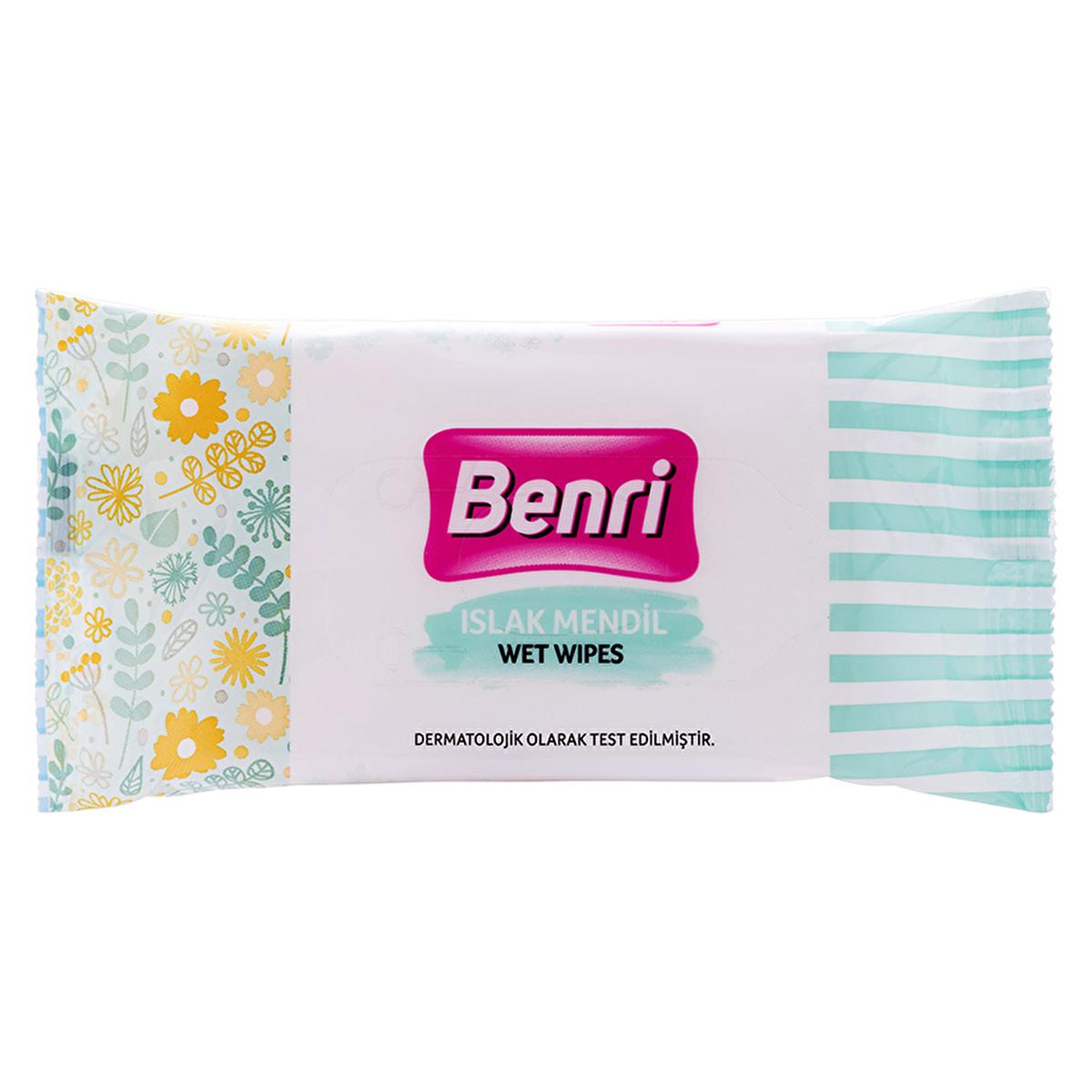 Benri Wet Wipes 3-Pack of 15 - Gentle, Paraben-Free Hygiene on-the-Go