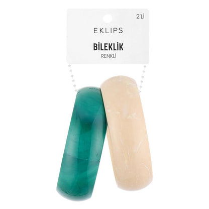 Eklips Face Washing Spa Wristbands Green & Cream 2-Pack