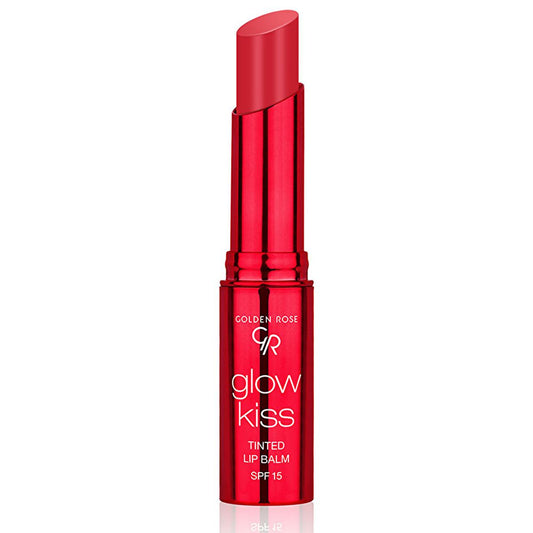 Golden Rose Glow Kiss Strawberry Tinted Lip Balm: SPF 15, Shea Butter, Hyaluronic Acid - Vegan Moisturizing & Sun Protection, Natural Lip Color