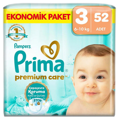 Prima Premium Care Size 3 Diapers for 6-10 kg 52 Count